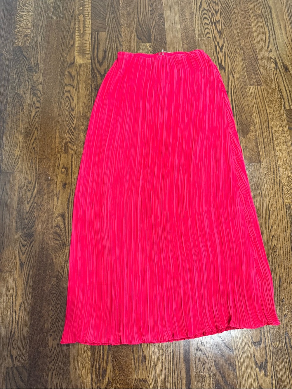 Anthropologie Hot Pink Pleated Maxi Skirt